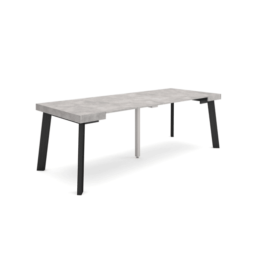 Mesa Consola Extensível, Cozinha, Sala de jantar, 222x90x73cm, Para 10 pessoas, Pés de madeira, Estilo moderno, Cimento Mesa Consola Extensível, Cozinha, Sala de jantar, 222x90x73cm, Para 10 pessoas, Pés de madeira, Estilo moderno, Cimento