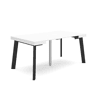 Mesa Consola Extensível, Cozinha, Sala de jantar, 160x90x73cm, Para 8 pessoas, Pés de madeira, Estilo moderno, Branco