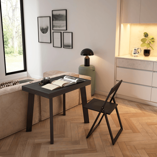 Mesa Consola Extensível, Cozinha, Sala de jantar, 262x90x73cm, Para 12 pessoas, Pés de madeira, Estilo moderno, Preto Mesa Consola Extensível, Cozinha, Sala de jantar, 262x90x73cm, Para 12 pessoas, Pés de madeira, Estilo moderno, Preto