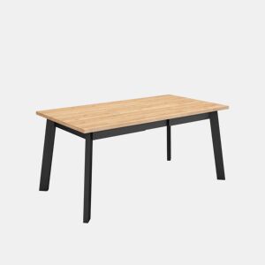 Mesa Sala de Jantar, Mesa Cozinha, 167x90x75cm, Para 8 pessoas, Pés de madeira, Carvalho e preto