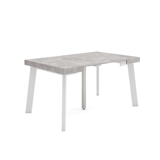 Mesa Consola Extensível, Cozinha, Sala de jantar, 140x90x73cm, Para 6 pessoas, Pés de madeira, Estilo moderno, Cimento Mesa Consola Extensível, Cozinha, Sala de jantar, 140x90x73cm, Para 6 pessoas, Pés de madeira, Estilo moderno, Cimento