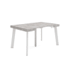 Mesa Consola Extensível, Cozinha, Sala de jantar, 140x90x73cm, Para 6 pessoas, Pés de madeira, Estilo moderno, Cimento