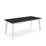 Mesa Sala de Jantar, Mesa Cozinha, 194x90x75cm, Para 10 pessoas, Pés de madeira, Preto