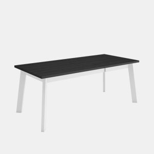 Mesa Sala de Jantar, Mesa Cozinha, 194x90x75cm, Para 10 pessoas, Pés de madeira, Preto