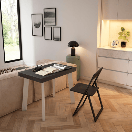 Mesa Consola Extensível, Cozinha, Sala de jantar, 262x90x73cm, Para 12 pessoas, Pés de madeira, Estilo moderno, Preto Mesa Consola Extensível, Cozinha, Sala de jantar, 262x90x73cm, Para 12 pessoas, Pés de madeira, Estilo moderno, Preto