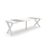 Mesa Consola Extensível, Cozinha, Sala de jantar, 262x90x73cm, Para 12 pessoas, Pés de madeira, Estilo moderno, Branco e cinzento