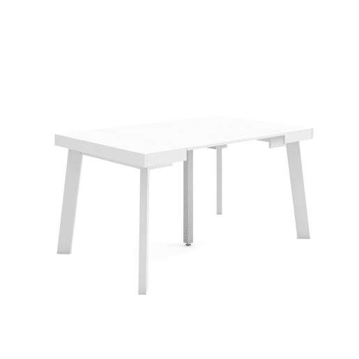 Mesa Consola Extensível, Cozinha, Sala de jantar, 140x90x73cm, Para 6 pessoas, Pés de madeira, Estilo moderno, Branco