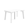 Mesa Consola Extensível, Cozinha, Sala de jantar, 140x90x73cm, Para 6 pessoas, Pés de madeira, Estilo moderno, Branco
