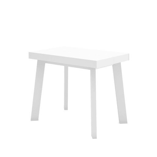 Mesa Consola Extensível, Cozinha, Sala de jantar, 140x90x73cm, Para 6 pessoas, Pés de madeira, Estilo moderno, Branco