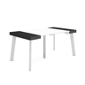 Mesa Consola Extensível, Cozinha, Sala de jantar, 160x90x73cm, Para 8 pessoas, Pés de madeira, Estilo moderno, Branco e preto