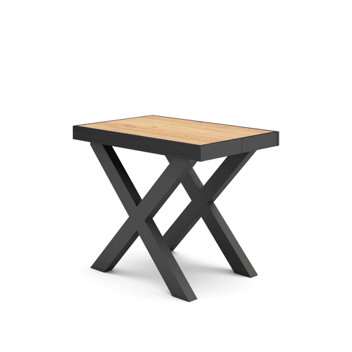 Mesa Consola Extensível, Cozinha, Sala de jantar, 262x90x73cm, Para 12 pessoas, Pés de madeira, Estilo moderno, Carvalho e preto Mesa Consola Extensível, Cozinha, Sala de jantar, 262x90x73cm, Para 12 pessoas, Pés de madeira, Estilo moderno, Carvalho e preto