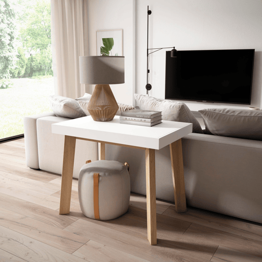 Mesa Consola Extensível, Cozinha, Sala de jantar, 140x90x73cm, Para 6 pessoas, Pés de madeira, Estilo moderno, Branco Mesa Consola Extensível, Cozinha, Sala de jantar, 140x90x73cm, Para 6 pessoas, Pés de madeira, Estilo moderno, Branco