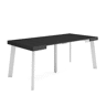 Mesa Consola Extensível, Cozinha, Sala de jantar, 180x90x73cm, Para 8 pessoas, Pés de madeira, Estilo moderno, Preto