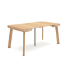 Mesa Consola Extensível, Cozinha, Sala de jantar, 160x90x73cm, Para 8 pessoas, Pés de madeira, Estilo moderno, Carvalho