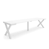 Mesa Consola Extensível, Cozinha, Sala de jantar, 302x90x73cm, Para 14 pessoas, Pés de madeira, Estilo moderno, Branco