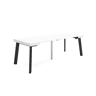 Mesa Consola Extensível, Cozinha, Sala de jantar, 222x90x73cm, Para 10 pessoas, Pés de madeira, Estilo moderno, Branco