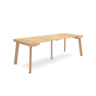 Mesa Consola Extensível, Cozinha, Sala de jantar, 222x90x73cm, Para 10 pessoas, Pés de madeira, Estilo moderno, Carvalho