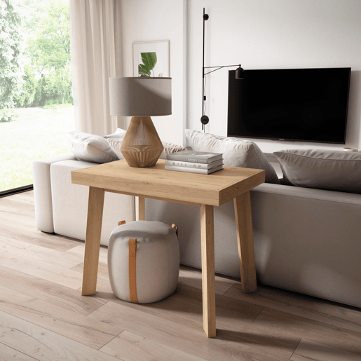 Mesa Consola Extensível, Cozinha, Sala de jantar, 180x90x73cm, Para 8 pessoas, Pés de madeira, Estilo moderno, Carvalho