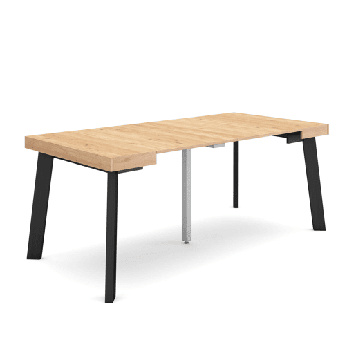 Mesa Consola Extensível, Cozinha, Sala de jantar, 180x90x73cm, Para 8 pessoas, Pés de madeira, Estilo moderno, Carvalho Mesa Consola Extensível, Cozinha, Sala de jantar, 180x90x73cm, Para 8 pessoas, Pés de madeira, Estilo moderno, Carvalho