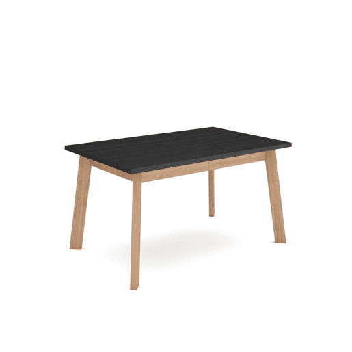 Mesa Sala de Jantar, Mesa Cozinha, 140x90x75cm, Para 6 pessoas, Pés de madeira, Carvalho e preto Mesa Sala de Jantar, Mesa Cozinha, 140x90x75cm, Para 6 pessoas, Pés de madeira, Carvalho e preto