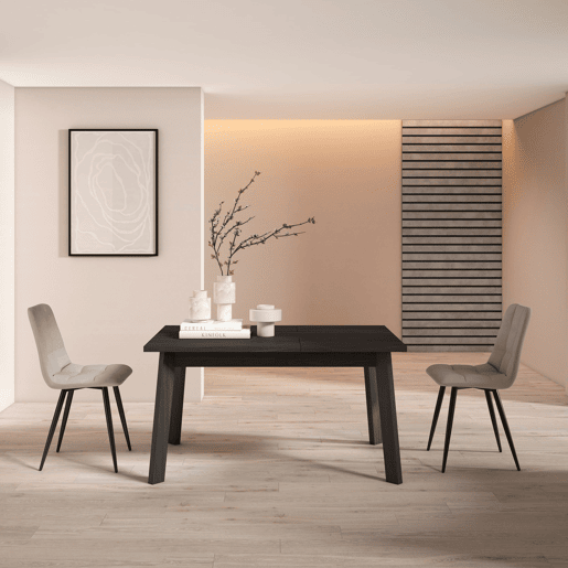 Mesa Sala de Jantar, Mesa Cozinha, 140x90x75cm, Para 6 pessoas, Pés de madeira, Preto Mesa Sala de Jantar, Mesa Cozinha, 140x90x75cm, Para 6 pessoas, Pés de madeira, Preto