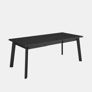 Mesa Sala de Jantar, Mesa Cozinha, 194x90x75cm, Para 10 pessoas, Pés de madeira, Preto