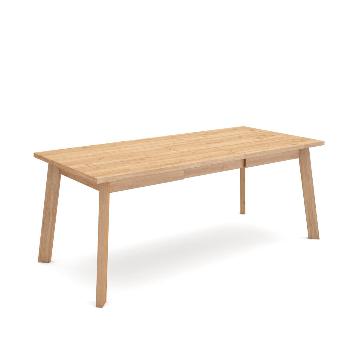 Mesa comedor, mesa fija cocina y salón, 194x90x75cm, para 10 comensales, patas de madera, roble