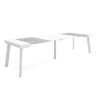Mesa Consola Extensível, Cozinha, Sala de jantar, 302x90x73cm, Para 14 pessoas, Pés de madeira, Estilo moderno, Branco e cinzento
