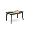 Mesa Sala de Jantar, Mesa Cozinha, 140x90x75cm, Para 6 pessoas, Pés de madeira, Carvalho e preto