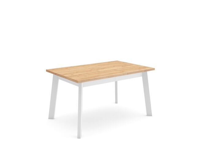 Mesa comedor, mesa fija cocina y salón, 140x90x75cm, para 6 comensales, patas de madera, roble