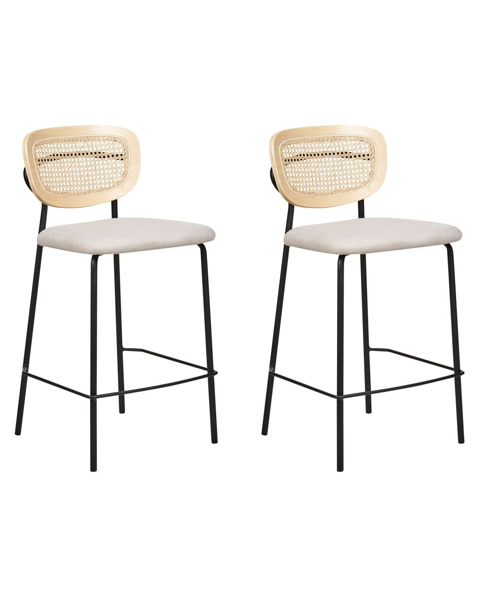 Beliani Silla de bar MAYETTA Beige