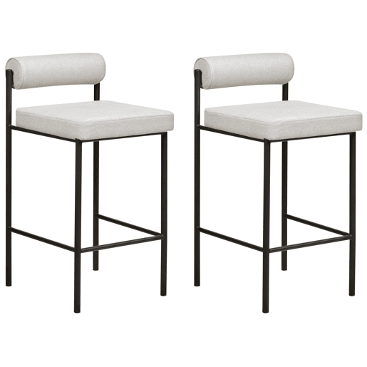 Conjunto de 2 bancos de bar AMAYA Cinzento claro Conjunto de 2 bancos de bar AMAYA Cinzento claro