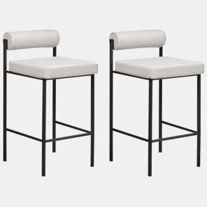 Conjunto de 2 bancos de bar AMAYA Cinzento claro