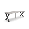 Mesa Consola Extensível, Cozinha, Sala de jantar, 222x90x73cm, Para 10 pessoas, Pés de madeira, Estilo moderno, Cimento