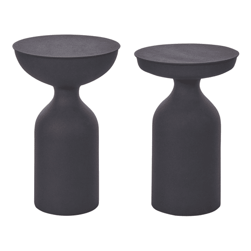 Conjunto de 2 mesas de apoio COTATENJO Metal Preto