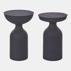 Conjunto de 2 mesas de apoio COTATENJO Metal Preto