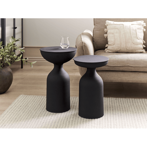 Conjunto de 2 mesas de apoio COTATENJO Metal Preto