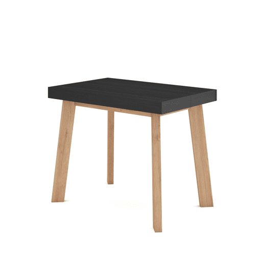 Mesa Consola Extensível, Cozinha, Sala de jantar, 140x90x73cm, Para 6 pessoas, Pés de madeira, Estilo moderno, Preto Mesa Consola Extensível, Cozinha, Sala de jantar, 140x90x73cm, Para 6 pessoas, Pés de madeira, Estilo moderno, Preto