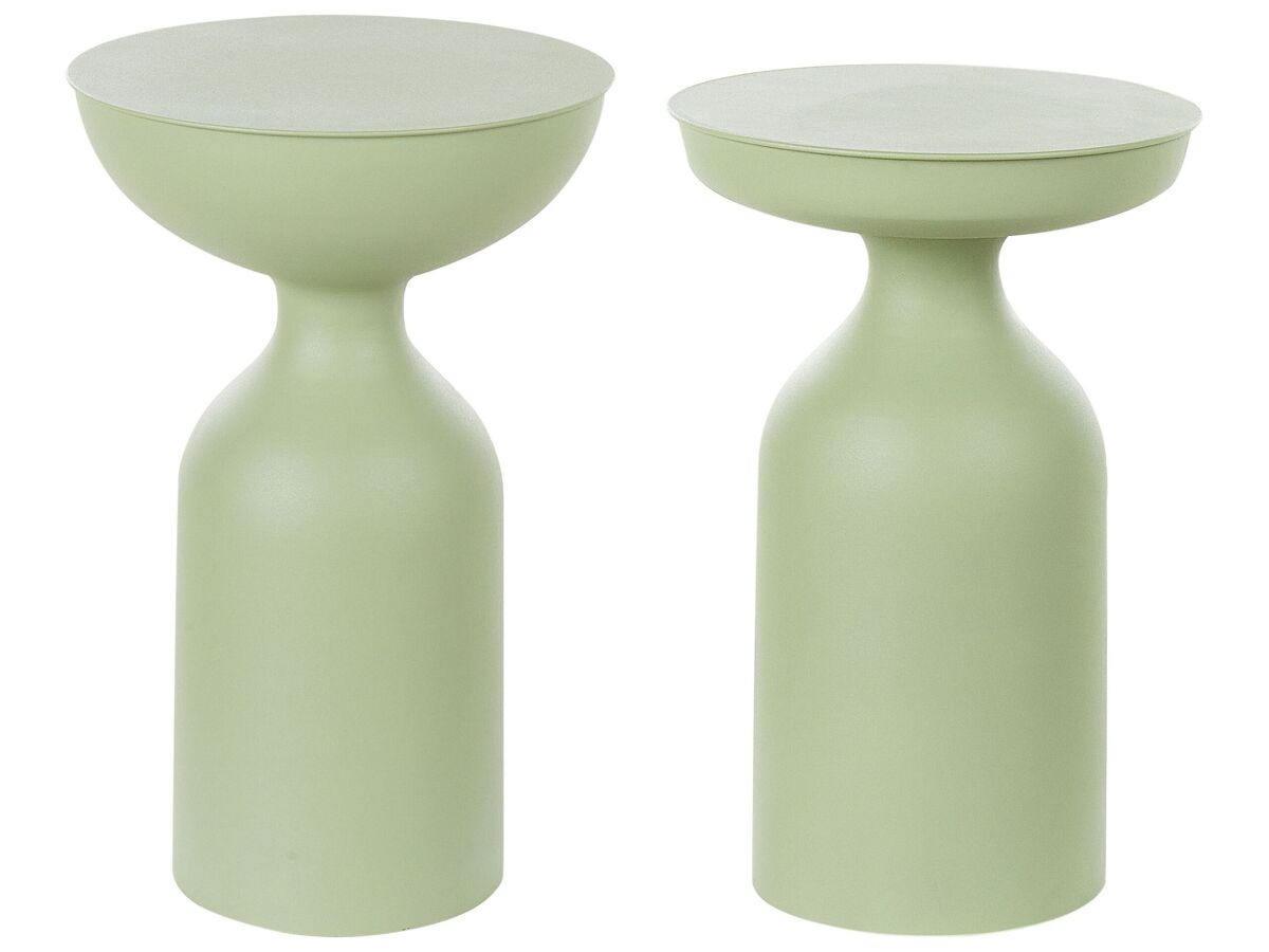 Beliani Conjunto de 2 mesas auxiliares COTA/TENJO 36x36 Verde