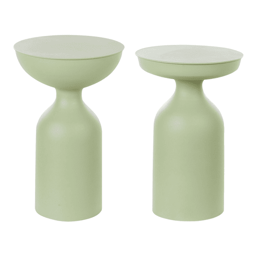 Conjunto de 2 mesas de apoio COTATENJO Metal Verde claro