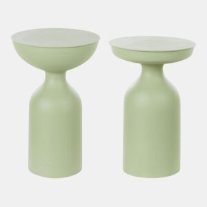 Conjunto de 2 mesas de apoio COTATENJO Metal Verde claro