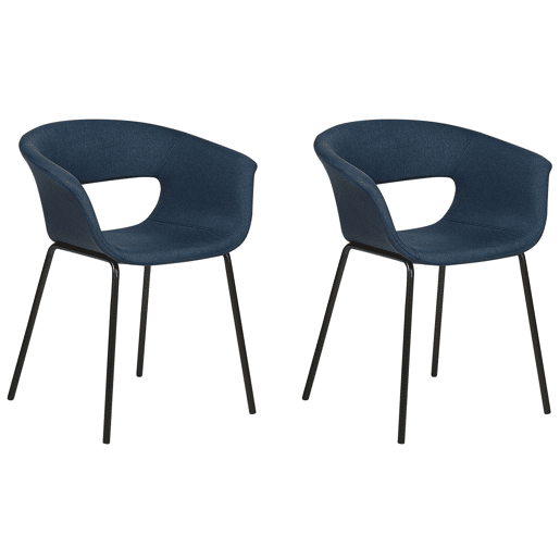 Conjunto de 2 cadeiras de jantar ELMA Azul escuro