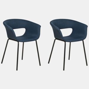 Conjunto de 2 cadeiras de jantar ELMA Azul escuro