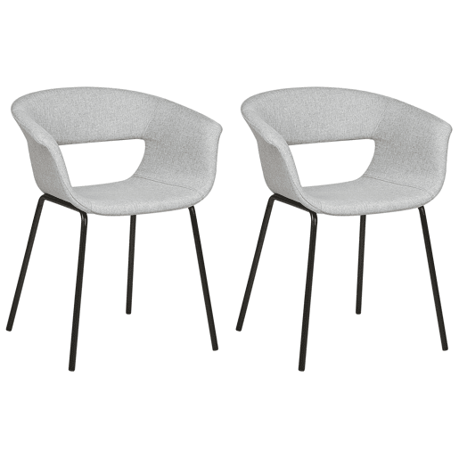 Conjunto de 2 cadeiras de jantar ELMA Cinzento claro
