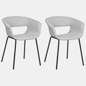 Conjunto de 2 cadeiras de jantar ELMA Cinzento claro