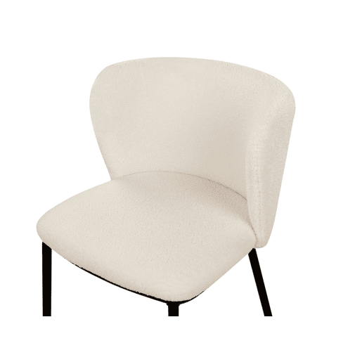 Conjunto de 2 cadeiras de jantar MINA Bouclé Branco creme
