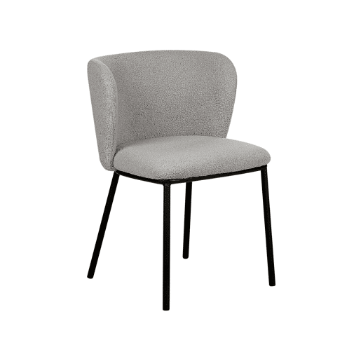 Conjunto de 2 cadeiras de jantar MINA Bouclé Cinzento