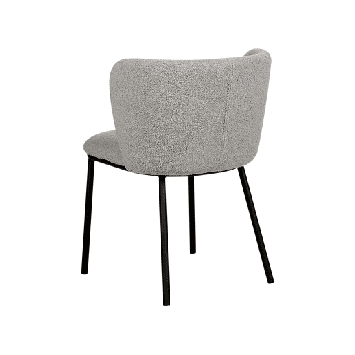 Conjunto de 2 cadeiras de jantar MINA Bouclé Cinzento