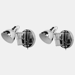 Conjunto de 2 candeeiros de parede HARRINGTON Ajustável Metal Prateado