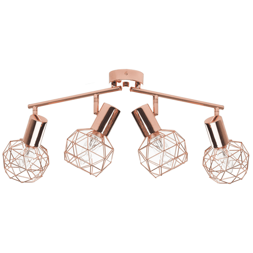 Candeeiro com 4 focos CHENAB Ajustável Metal Cobre